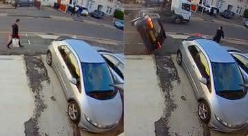 Homem é quase acertado por um carro, que o erra por centímetros - YouTube
