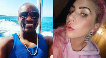 Akon e Lady Gaga em fotos publicadas em seus perfis do Instagram - Instagram