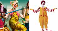 Arlequina em Aves de Rapina e Ronald McDonald - Divulgação/Warner Bros./McDonald's