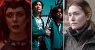 "WandaVision", "Round 6" e "Mare of Easttown" estão entre as séries que foram destaques neste ano - Divulgação/Marvel Studios/Netflix/HBO