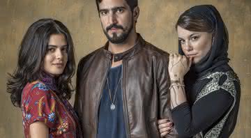 Jamil (Renato Góes), Laila (Julia Dalavia) e Dalila (Alice Wegmann) em Órfãos da Terra, indicada ao Emmy Internacional - Globo/Paulo Belote
