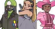Looks de Billie Eilish, Ariana Grande e Lil Nas X inspiraram ilustrações como líderes de ginásio em Pokémon - Twitter