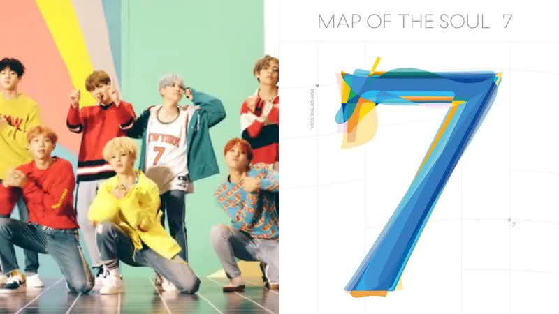 BTS em clipe e a capa de Map of the Soul: 7 - YouTube/Big Hit Entertainment
