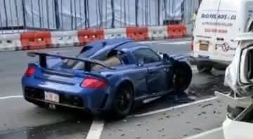 Imagem do Porsche logo após a colisão - Instagram