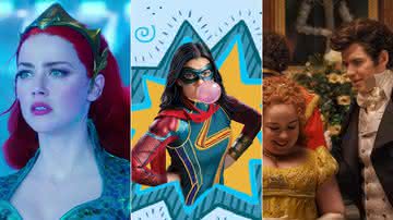 Cenas reduzidas de Amber Heard em "Aquaman 2"?; novidades de "Ms. Marvel"; e mais notícias do dia - Divulgação/Warner Bros/Marvel Studios/Netflix