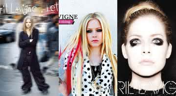 Capas dos álbuns "Let Go", "Best Damn Thing" e "Avril Lavigne" - Reprodução/Amazon