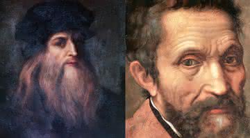 Retratos de Leonarod da Vinci e Michelangelo - Divulgação