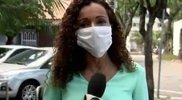 Daniela Carla durante chamada ao vivo na TV Gazeta do Espírito Santo - Transmissão/Globo