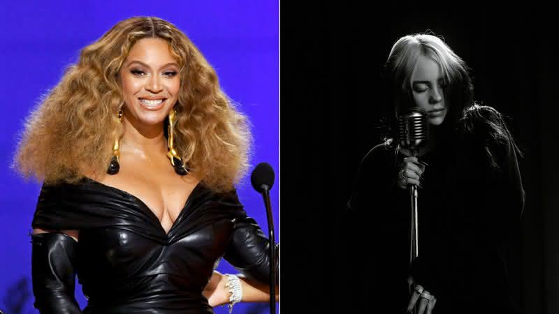 Beyoncé concorre pela canção de "King Richard", enquanto Billie Eilish canta a música-tema de "007" - Getty Images: Kevin Winter/Reprodução/YouTube