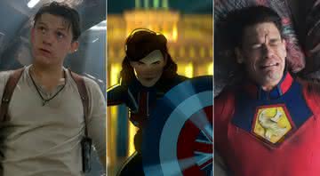 "Uncharted 2" no Brasil; Capitã Carter em "Doutor Estranho 2"; e mais notícias do dia - Divulgação/Sony Pictures/Disney+/HBO Max