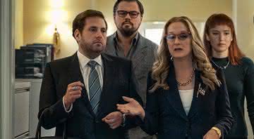(Niko Tavernise/Netflix) - Jonah Hill, Leonardo DiCaprio, Meryl Streep e Jennifer Lawrence em "Não Olhe para Cima"