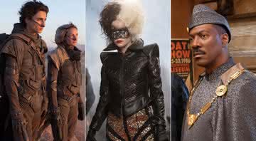 "Duna", "Cruella" e "Um Príncipe em Nova York 2" são premiados no Sindicato de Figurinistas - Divulgação/Warner Bros./Disney/Amazon Prime Video