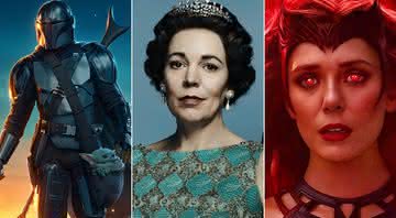 73ª edição do Emmy acontece no próximo dia 19 de setembro com "The Mandalorian", "The Crown" e "WandaVision" entre os destaques - Reprodução/ Disney+/Netflix