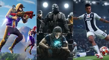 Alguns jogos que a Grizi Esport competirá futuramente - Divulgação/Epic Games/Ubisoft/EA Sports