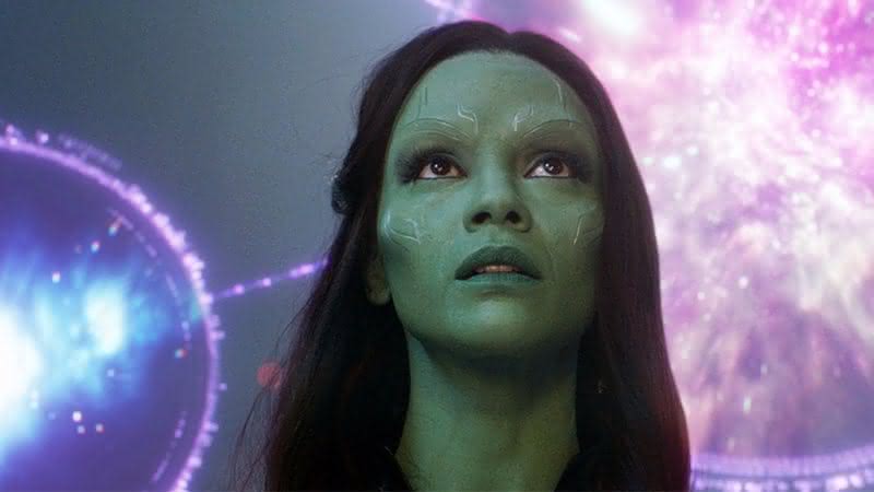 "Guardiões da Galáxia 3": Zoe Saldaña mostra novo visual de Gamora na sequência - Divulgação/Marvel Studios