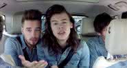 Liam e Harry durante Carpool Karaoke com o apresentador James Corden - YouTube