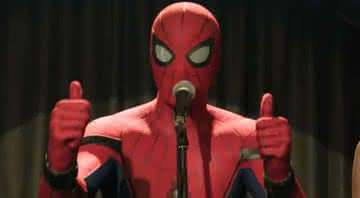 Homem-Aranha de Tom Holland em Homem-Aranha: Longe de Casa - Reprodução/Disney/Marvel Studios