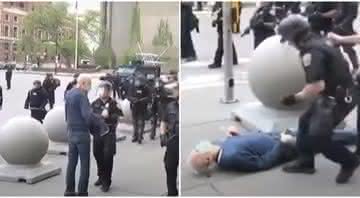 Idoso é derrubado por policiais durante as manifestações contra a morte de George Floyd - YouTube