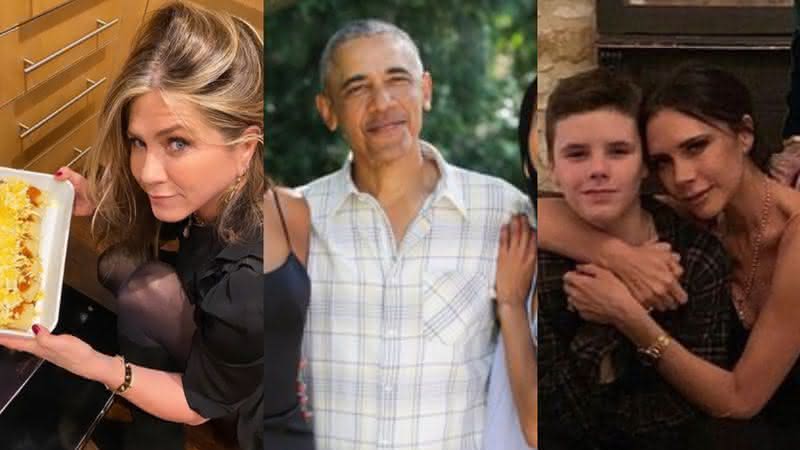 Jennifer Aniston, Barack Obama e Victoria Beckham em celebrações no Dia de Ação de Graças - Instagram/Twitter