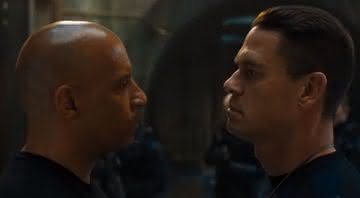 Vin Diesel e John Cena (à direita) em cena de Velozes e Furiosos 9, que tem estreia prevista para 2021 - Universal Pictures