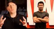 À esquerda, Kevin Feige, presidente da Marvel; à direita, Simu Liu, protagonista de Shang-Chi - YouTube/Instagram
