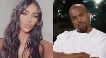 Kim Kardashian em clique no Instagram e Kanye West em entrevista a Jimmy Kimmel - Instagram/YouTube