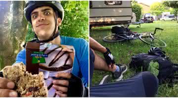 Kleon Papadimitriou, de 20 anos, viajou da Escócia à Grécia de bicicleta para rever a família durante a pandemia de coronavírus - kleon.vs.lockdown/Instagram