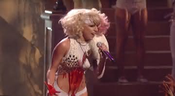 Lady Gaga no VMA 2009. Crédito: Reprodução/YouTube