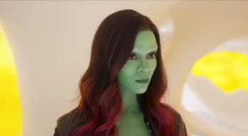 A atriz Zoe Saldana como a personagem Gamora, de 'Guardiões da Galáxia' - Divulgação/Marvel