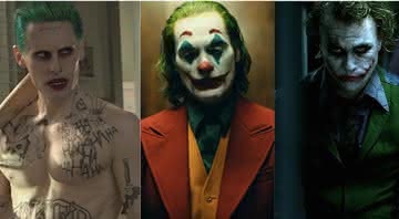 Jared Leto, Joaquin Phoenix e Heath Ledger como o Coringa - Divulgação/Warner Bros Pictures