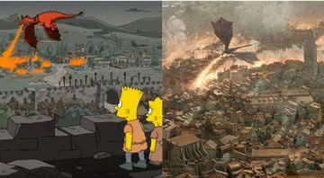 Comparativo entre cenas das séries 'Os Simpsons' e 'Game of Thrones' - Montagem/Reprodução