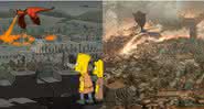 Comparativo entre cenas das séries 'Os Simpsons' e 'Game of Thrones' - Montagem/Reprodução