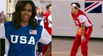 Michelle Obama e Harry Styles em quadro do programa de James Corden - Reprodução/YouTube
