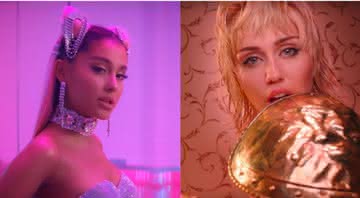 Ariana Grande e Miley Cyrus - Montagem: Reprodução/YouTube
