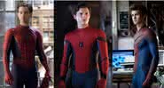 Tobey Maguire, Tom Holland e Andrew Garfield como Peter Parker/Homem-Aranha - Montagem/Sony Pictures