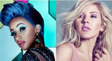 A rapper americana Cardi B e a cantora britânica Ellie Goulding - Reprodução/YouTube