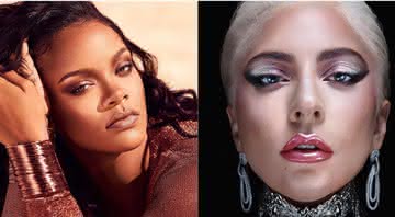 Rihanna e Lady Gaga em suas campanhas de maquiagem - Instagram