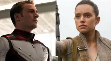 Chris Evans em 'Vingadores: Ultimato' e Daisy Ridley em 'Star Wars: O Despertar da Força' - Reprodução/Disney