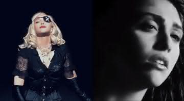 Madonna e um telão que projeta a imagem de sua filha Lola na Madame X Tour - Instagram