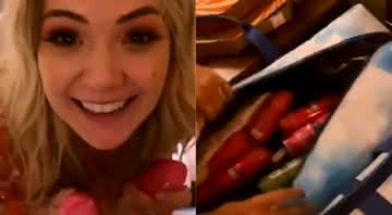Após sair do Big Brother Brasil 20, Marcela recebe mala recheada de produtos de higiene por Gizelly - Twitter