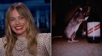 Margot Robbie ganhou rato de presente de Jared Leto nos bastidores de "Esquadrão Suicida", em 2016 - Reprodução/YouTube