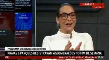 Maria Beltrão durante o Estúdio I - Reprodução/GloboNews