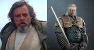 Mark Hamill como Luke Skywalker e em montagem como Vesemir - Divulgação/Disney/Twitter