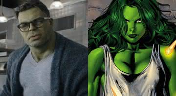 Hulk em Vingadores: Ultimato e a She-Hulk nos quadrinhos - Reprodução/Disney/Marvel