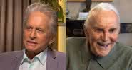 Michael Douglas e seu pai, o ator aposentado Kirk Douglas, ambos em entrevistas no YouTube - YouTube