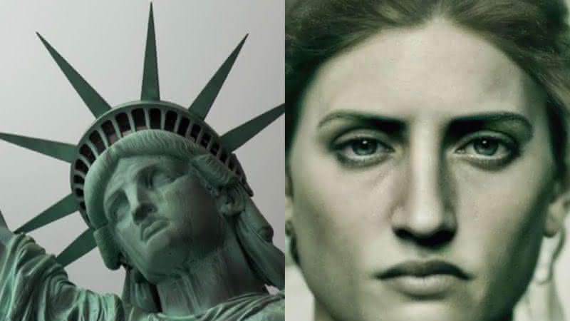Estátua da Liberdade ao lado da "foto" criada por Bas Uterwijk - Getty Images/Instagram