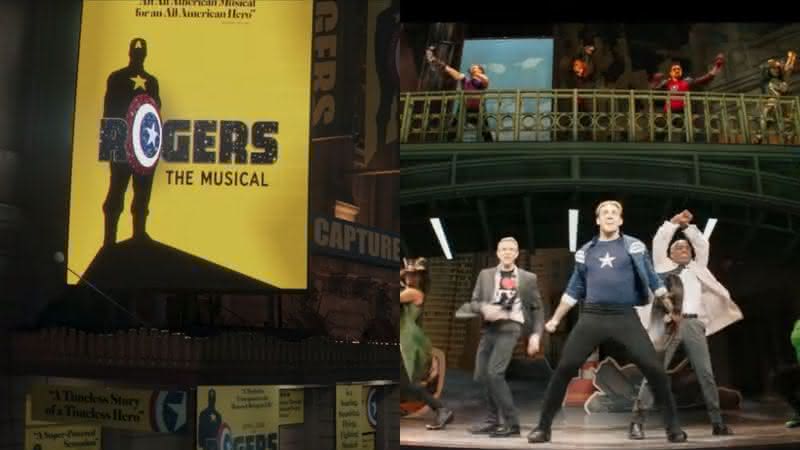 Cenas de "Rogers, o Musical" na série "Gavião Arqueiro" - (Reprodução/Marvel Studios)