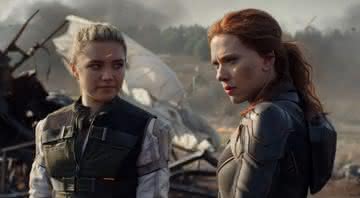 Natasha Romanoff (Scarlett Johansson) e Yelena Belov (Florence Pugh) em "Viúva Negra" - Reprodução/Marvel Studios