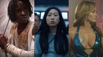 Lupita Nyong'o, em Nós; Awkwafina, em A Despedida; e Jennifer Lopez, em As Golpistas: atrizes ficaram ausentes na lista de indicados ao Oscar 2020 - Divulgação