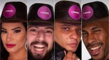 Raissa Barbosa, Lucas Cartolouco, Fernandinho Beat Box e Rodrigo Moraes foram indicados à primeira Roça de A Fazenda 12 - Divulgação/Record TV